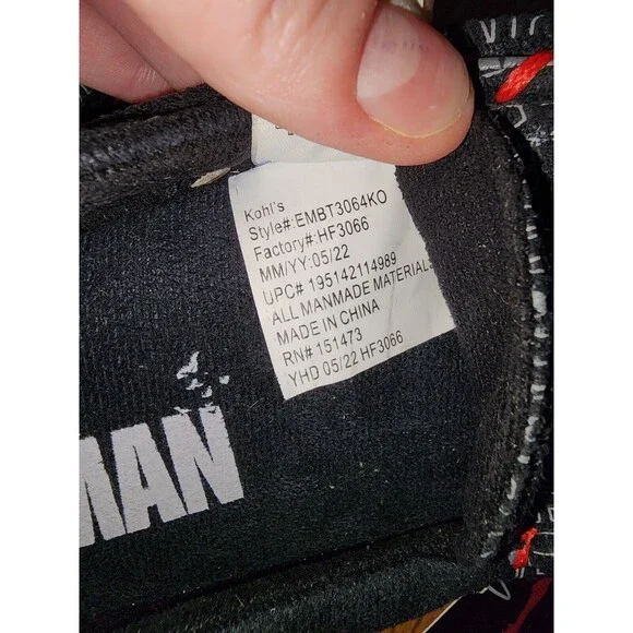 Boys Batman Licensed Slipper (Toddler) Size 12 Color Black Red - Picture 4 of 5